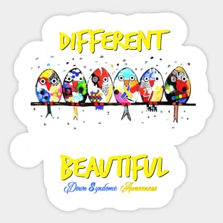 Different Beautiful Down Syndome Swareness Fish Gift Sticker